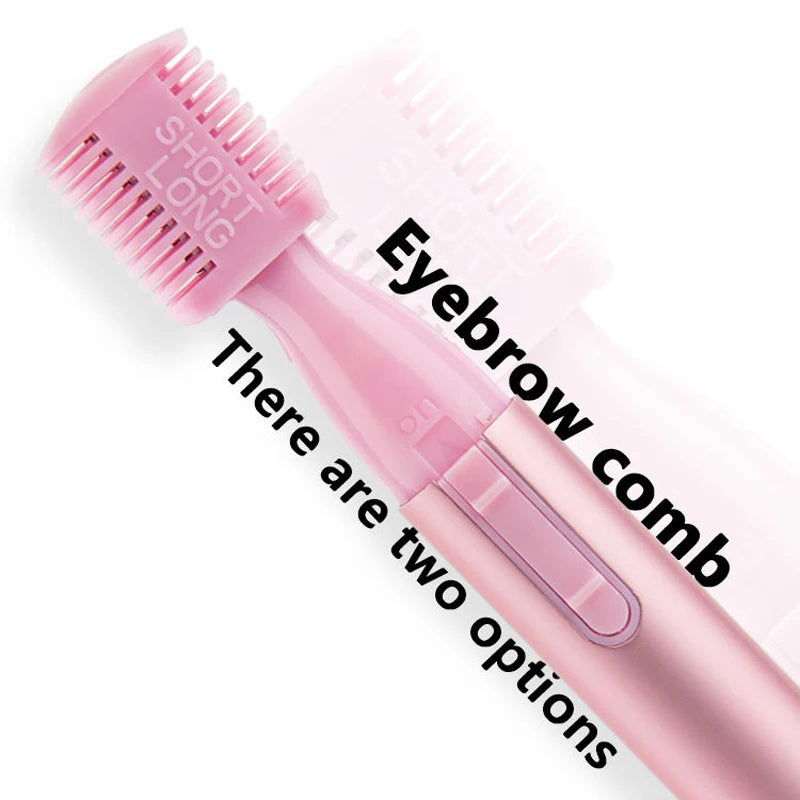 2022 New Multi Functional Mini Handle Beauty Women Painless Automatic Shaving Trim Eyebrows Electric Eyebrow Trimmer Pink Black - AMULET RING STORE