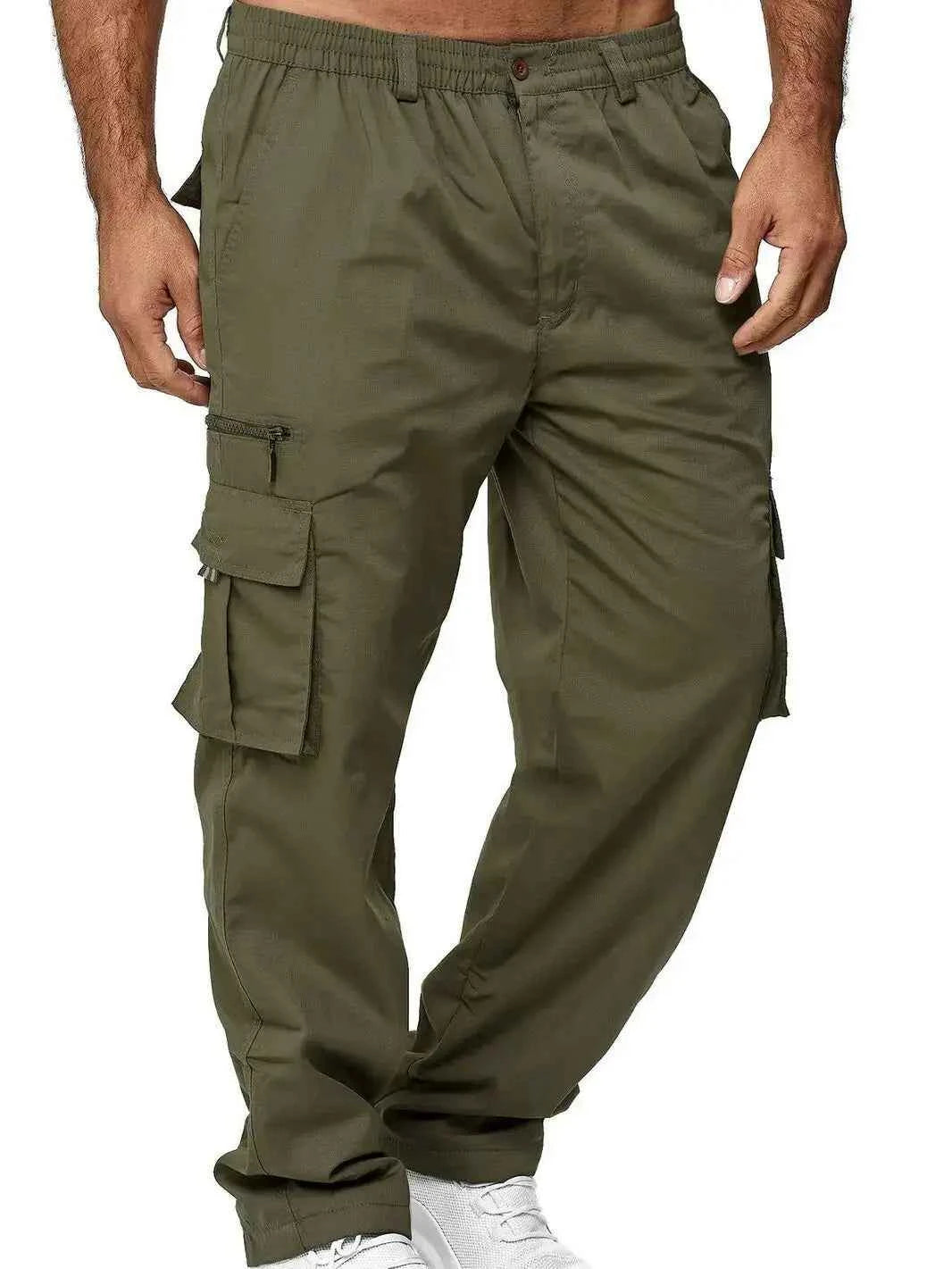 2024 Men's Cargo Pants Casual Multi Pockets Military Tactical Pants Male Outwear Loose Straight slacks Long Trousers Plus size
