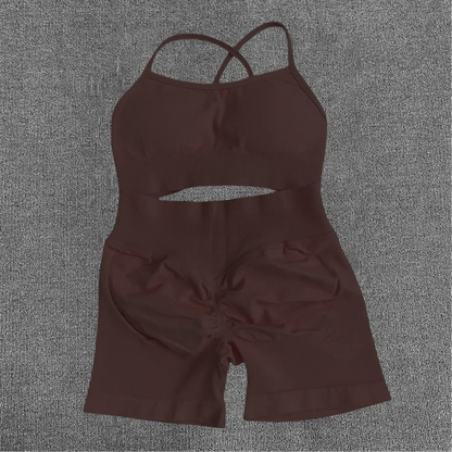 WHENG Peach Hip Lifting Suit Back Cross Sports Bra Shockproof Bra Quick Drying Shorts Set Gym Fitness Running Yoga Suit