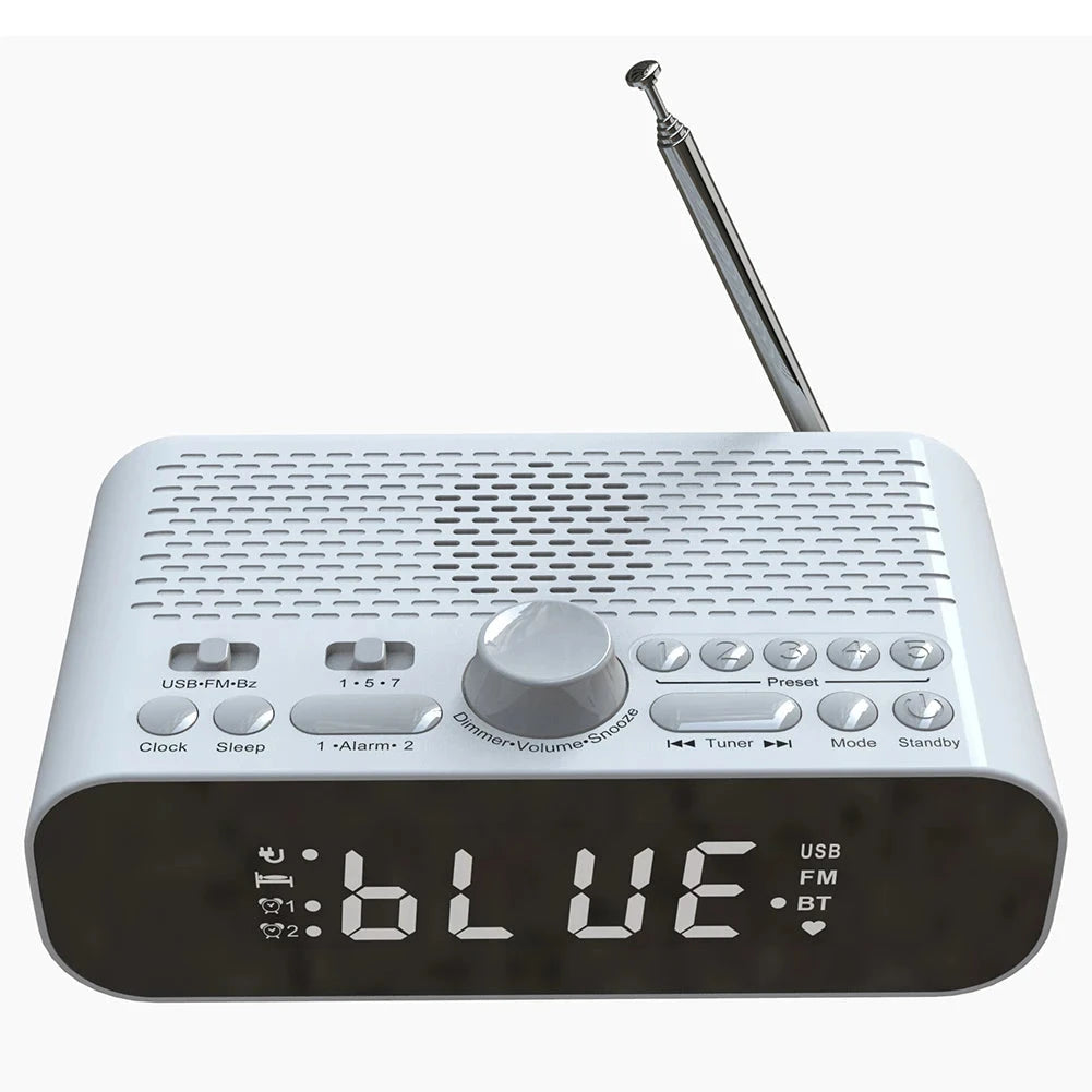 Digital Alarm Clock Radio LED Display Digital Radio Rechargeable Clock Radio with Auto-Off Timer