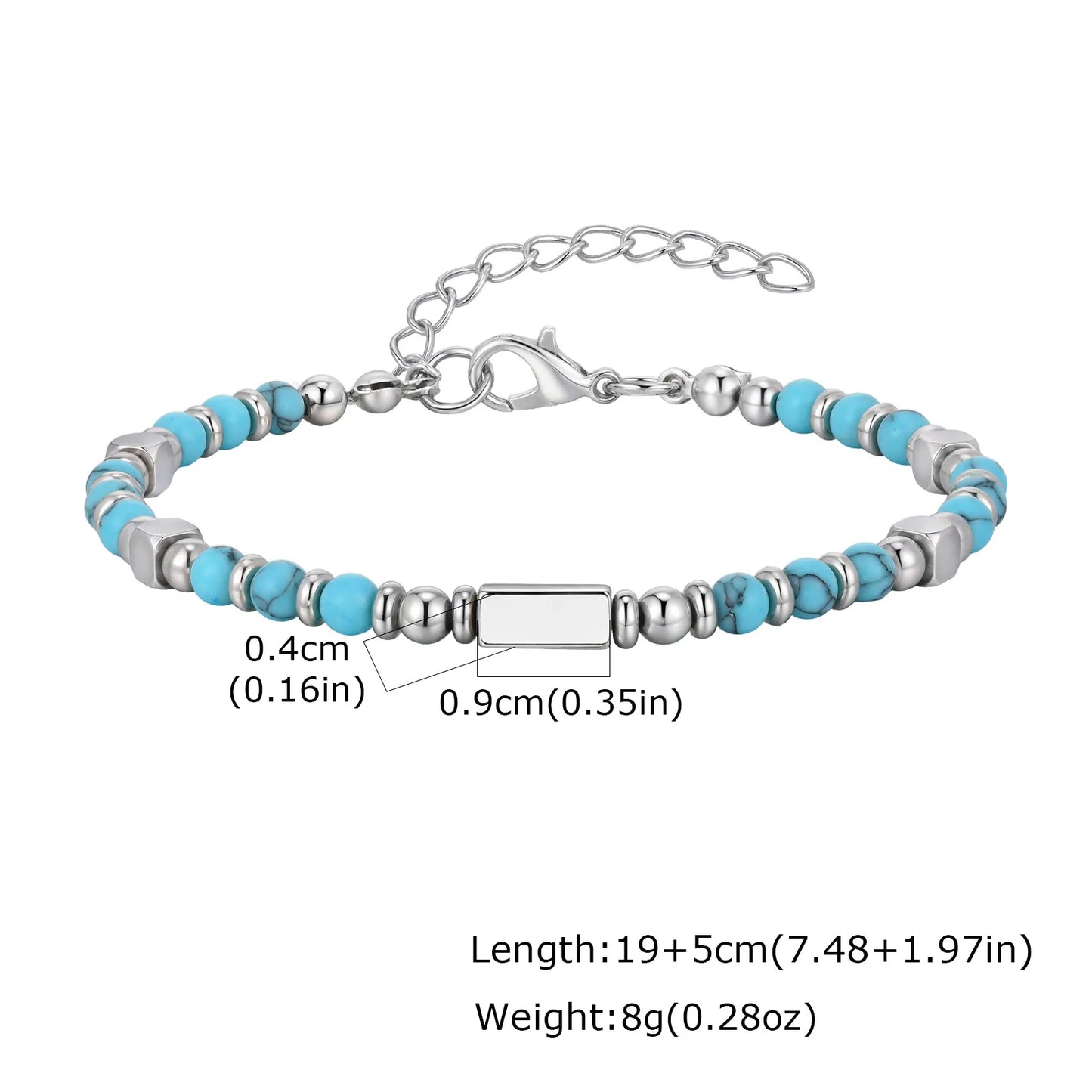 Trendy Unique Natural Stone Beaded Bracelet, Stainless Steel Chain Wristband Bracelet, Classic Tiger Eye Stone Jewelry for Men