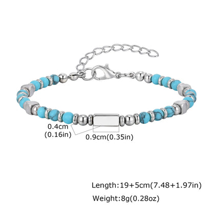 Trendy Unique Natural Stone Beaded Bracelet, Stainless Steel Chain Wristband Bracelet, Classic Tiger Eye Stone Jewelry for Men