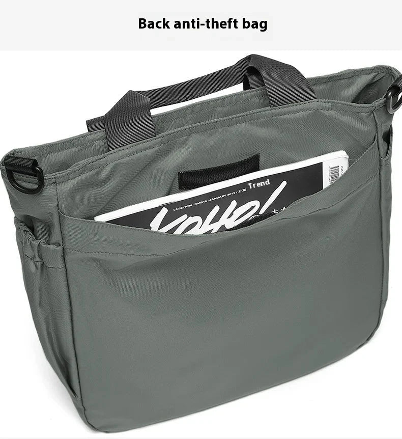 Business Men Shoulder Bag Multilayer Multifunctional Tablet and Document Handbag Diagonal Cross bag Leisure Briefcase