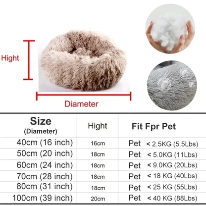 Round Cat Beds House Soft Long Plush Best Pet Dog Bed For Dogs Basket Pet Products Cushion Cat Bed Cat Mat Animals Sleeping Sofa - AMULET RING STORE