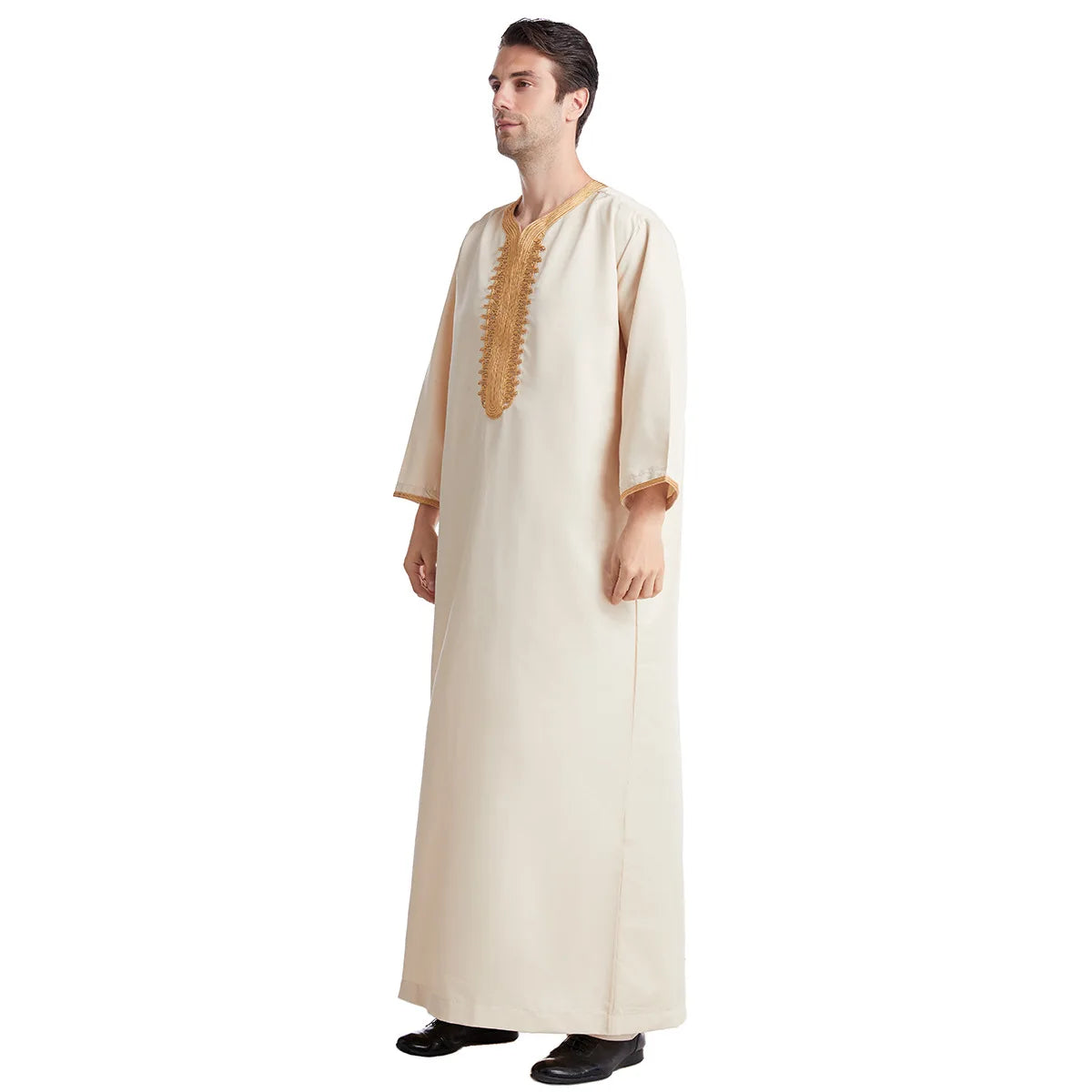 Middle Eastern Style Arrival! Spring-Summer Short-sleeve Embroidered Robe, Large-size Men's Ethnic Clothing for Ultimate Comfort