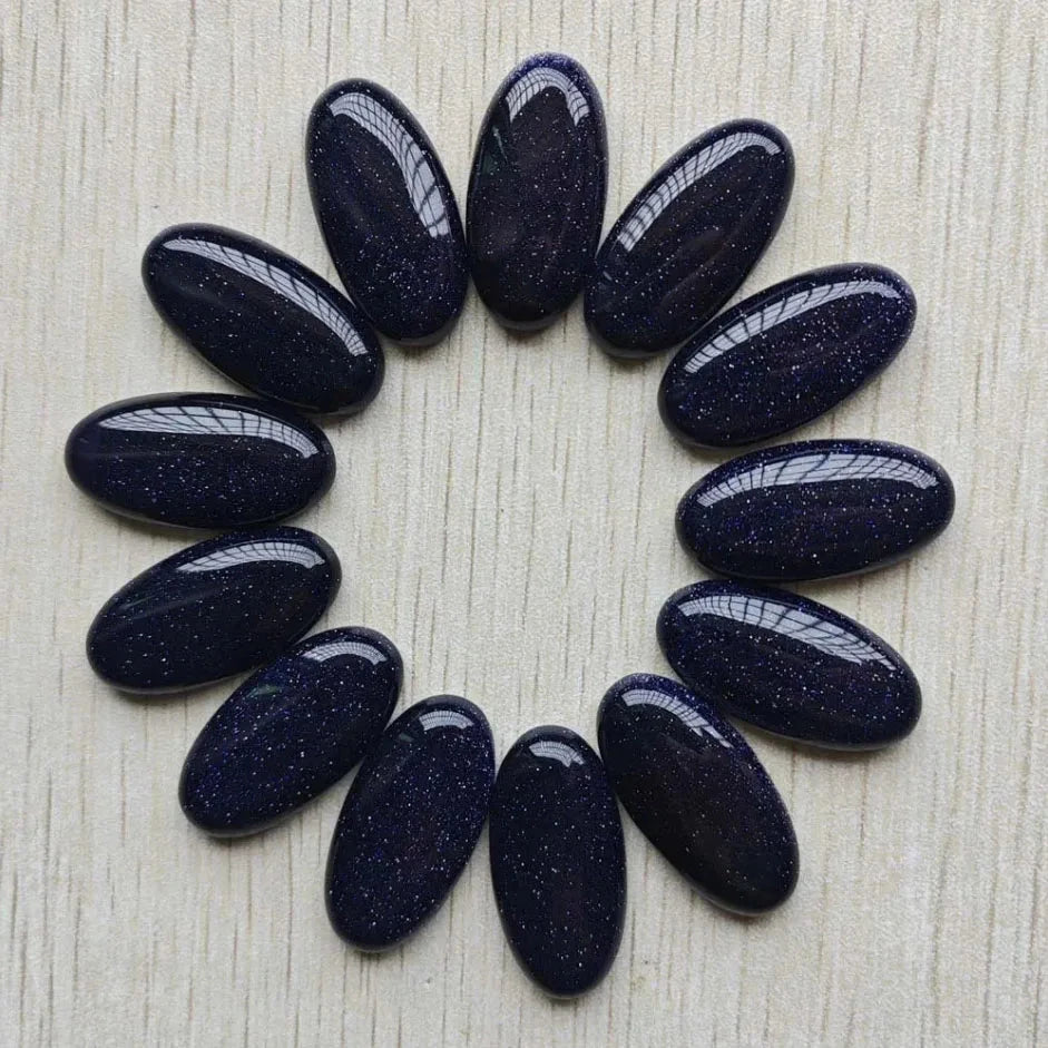 Fashion Mix natural Stone oval cabochons beads diy Jewelry accessories making 15x30mm Wholesale 20pcs/Lot fast shipping - AMULET RING STORE