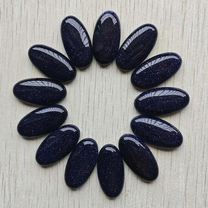 Fashion Mix natural Stone oval cabochons beads diy Jewelry accessories making 15x30mm Wholesale 20pcs/Lot fast shipping - AMULET RING STORE