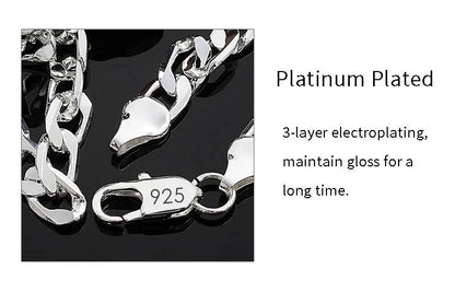 Men's 925 Sterling Silver Necklace 2/4/6/8/10/12MM 40-75cm Face Chain Necklace Lobster Clasp Men And Women Engagement Jewelry - AMULET RING STORE