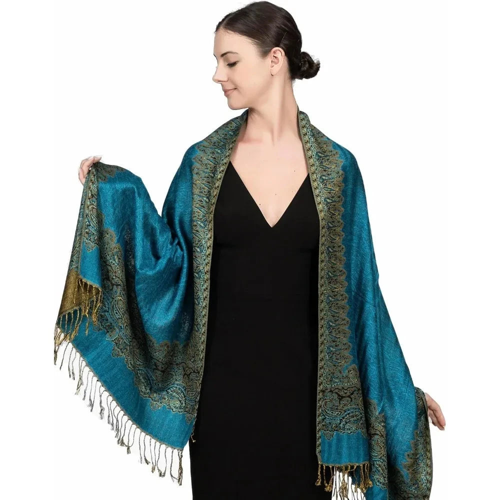 Reversible Scarf, Shawls and Wraps for Evening Dress, Exotic Indian Scarves for All Season