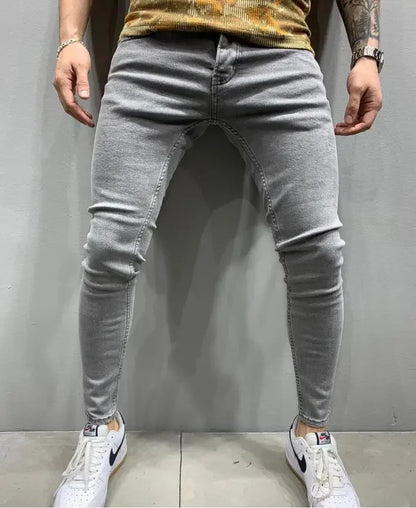 Ripped Jeans Men Stretch Skinny Grey Blue Black Hip Hop Denim Trousers Streetwear Casual Slim Fit Jeans for Men Jogging jean