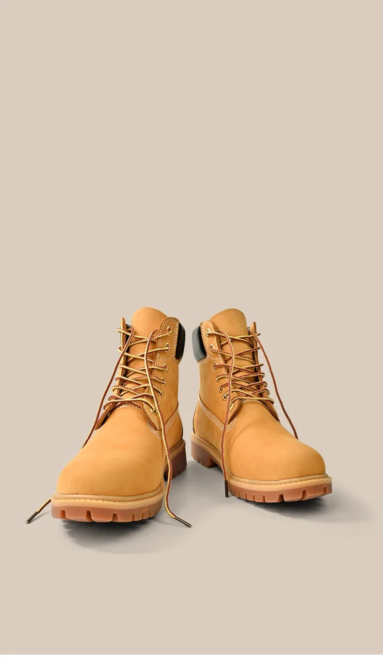 Boots Men High Top Boots High Quality Women Leather Shoes Fashion Outdoor Sneakers Men Lace Up Non-Slip Ankle Boots for Couple - AMULET RING STORE