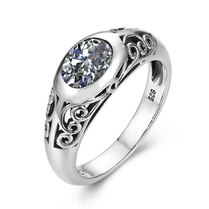 Retro Real 925 Sterling Silver Peridot Rings For Women 6*8mm Oval Gemstones Wedding Enagement Famous Brand Jewelry