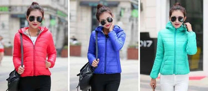Down Jacket for Women Trend Korean Style Ultra Light Hit Hooded Coat Coats Lightweight Padded Puffer Jackets Female Winter 2025
