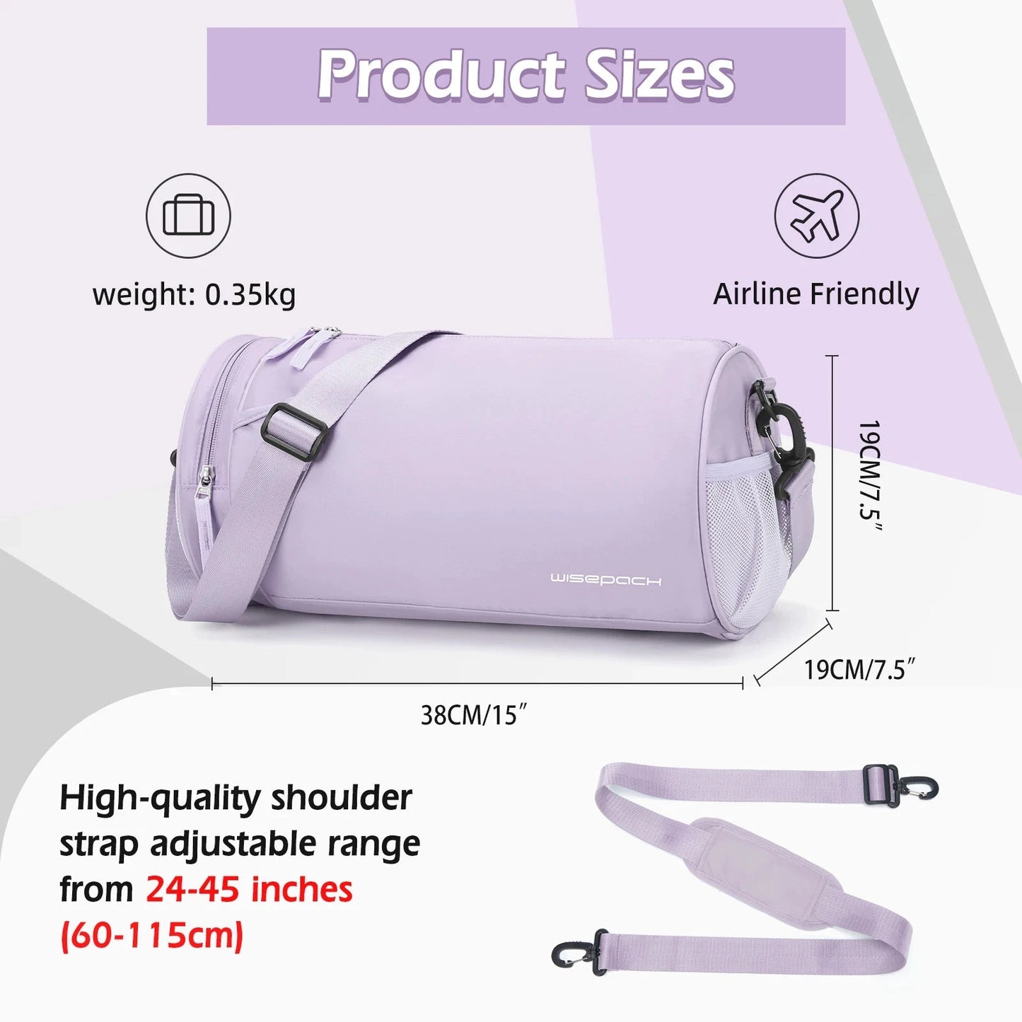 Sports Fitness Bag Women Travel Bag Multi-functional Handbag Yoga Bag Short-Distance Weekender Travel Package Swimming Gym Bags
