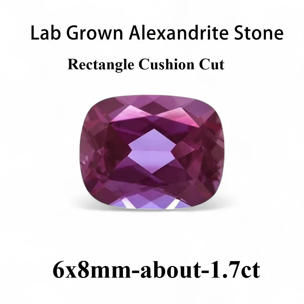 Emerald Cut Lab Grown Alexandrite AGL Certificate Loose Gemstone For Earrings Ring Jewelry Diy Making