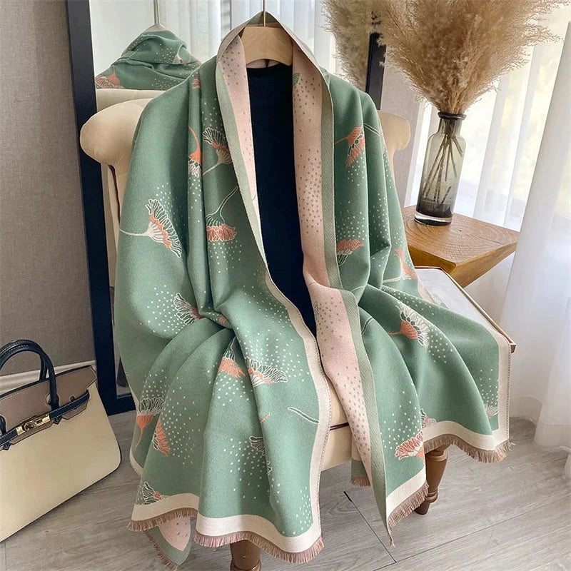 Cashmere Scarf for Women Thick Warm Winter Blanket Brand Female Luxury Quality Shawl Wrap Bufanda 2024 Poncho Echarpe Pashmina