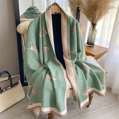 Cashmere Scarf for Women Thick Warm Winter Blanket Brand Female Luxury Quality Shawl Wrap Bufanda 2024 Poncho Echarpe Pashmina