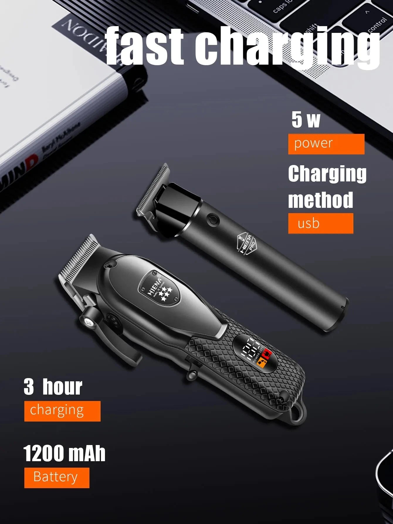 hiena Hair Clipper Kit for Men Electric Shaver Hair Trimmer Professional Cutting Machine Hair Trimmer with LCD Digital Display - AMULET RING STORE