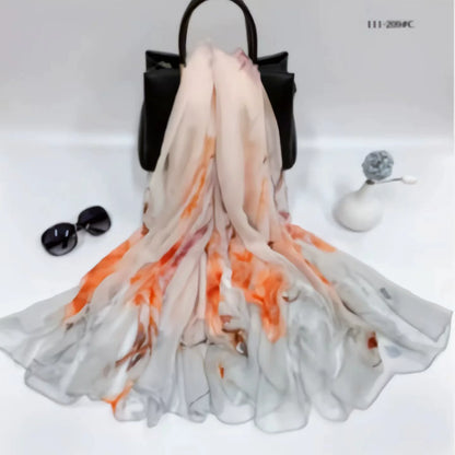 2025 Silk Scarf Women Hijab Pashmina Long Beach Stoles Shawl Wrap Headbands Spring Warm Scarves Bandana Ladies Neckscarf Foulard