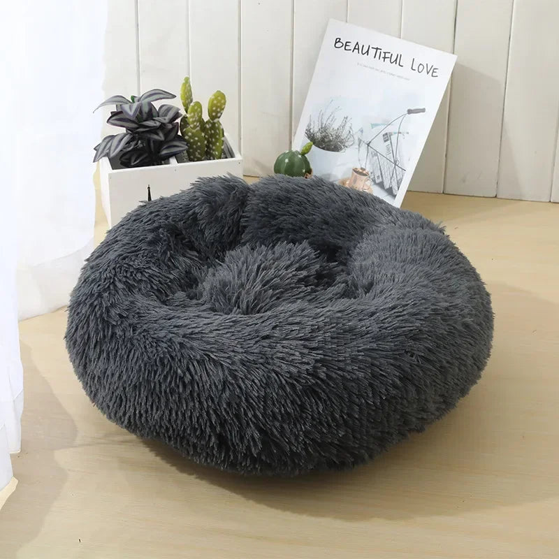 Round Cat Beds House Soft Long Plush Best Pet Dog Bed For Dogs Basket Pet Products Cushion Cat Bed Cat Mat Animals Sleeping Sofa - AMULET RING STORE