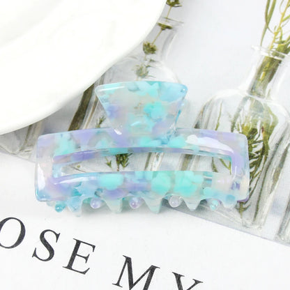 Mini Women's Hair Clips Colorful Geometric Hollow Crab Claw Clip Acetate Leopard Print Fashion Girls Hairpin Hair Accessories - AMULET RING STORE