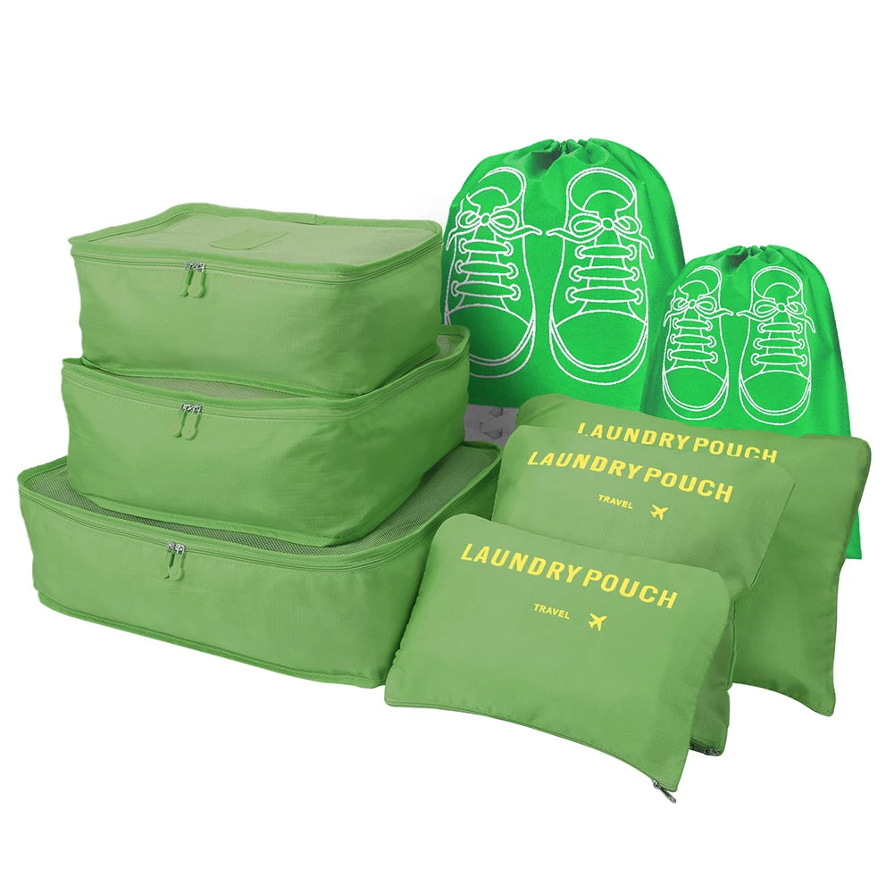 8/7/6 Pieces Set Travel Organizer Storage Bags Suitcase Packing Cubes Set Cases Portable Folding Luggage Clothes Shoe Tidy Pouch - AMULET RING STORE