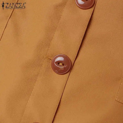 2024 ZANZEA Women High Waist Solid Cargo Skirt Fashion Summer Skirts OL Work Knee-length Faldas Saia Casual Party Club Jupe