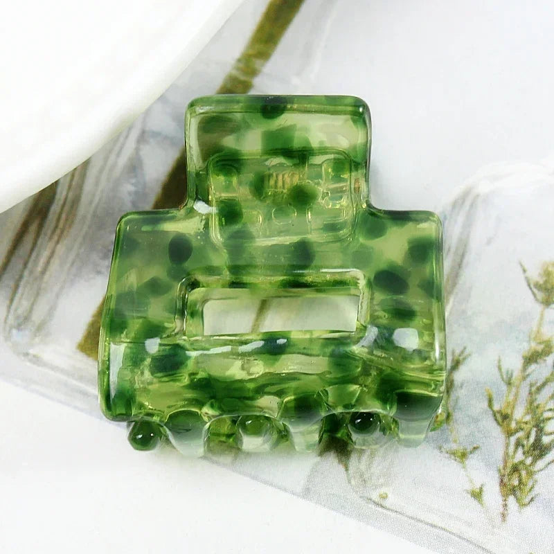 Bgffuy Leopard Korea Acetate Hollow Colorful Mini Hair Claws Crab Hair Clips for Child Girls Hairpins Hair Accessories Barrettes