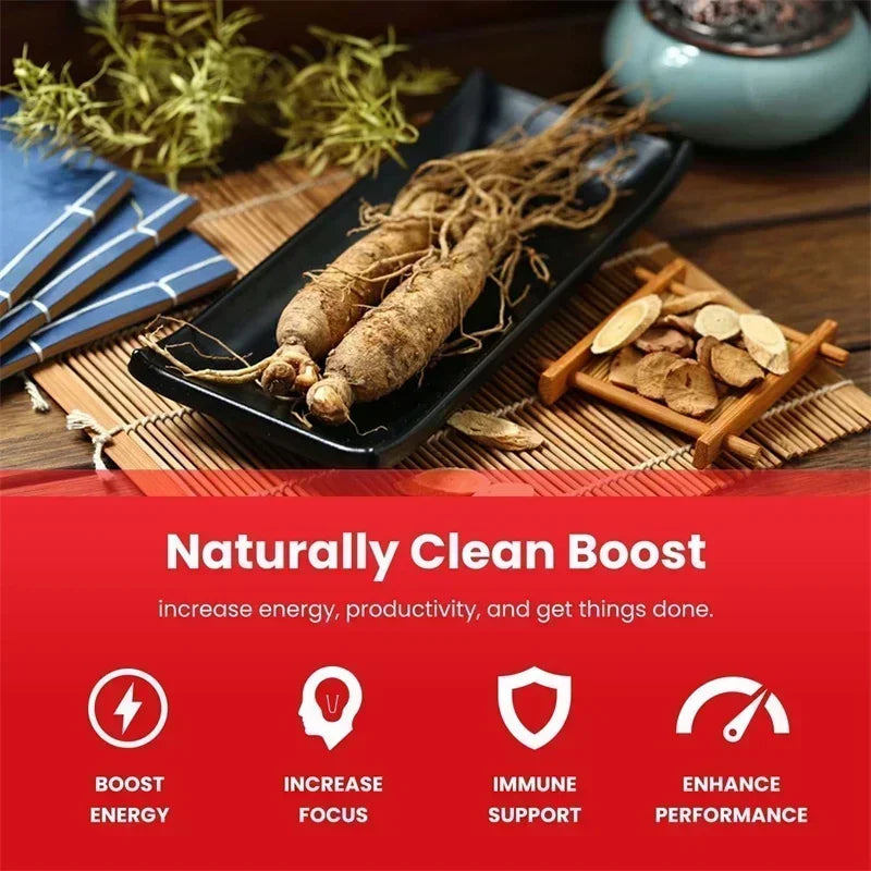 Korean Red Ginseng Supplement - Supports Overall Health, Boosts Energy Production, Relieves Stress, and Strengthens ImmunitySupp - AMULET RING STORE