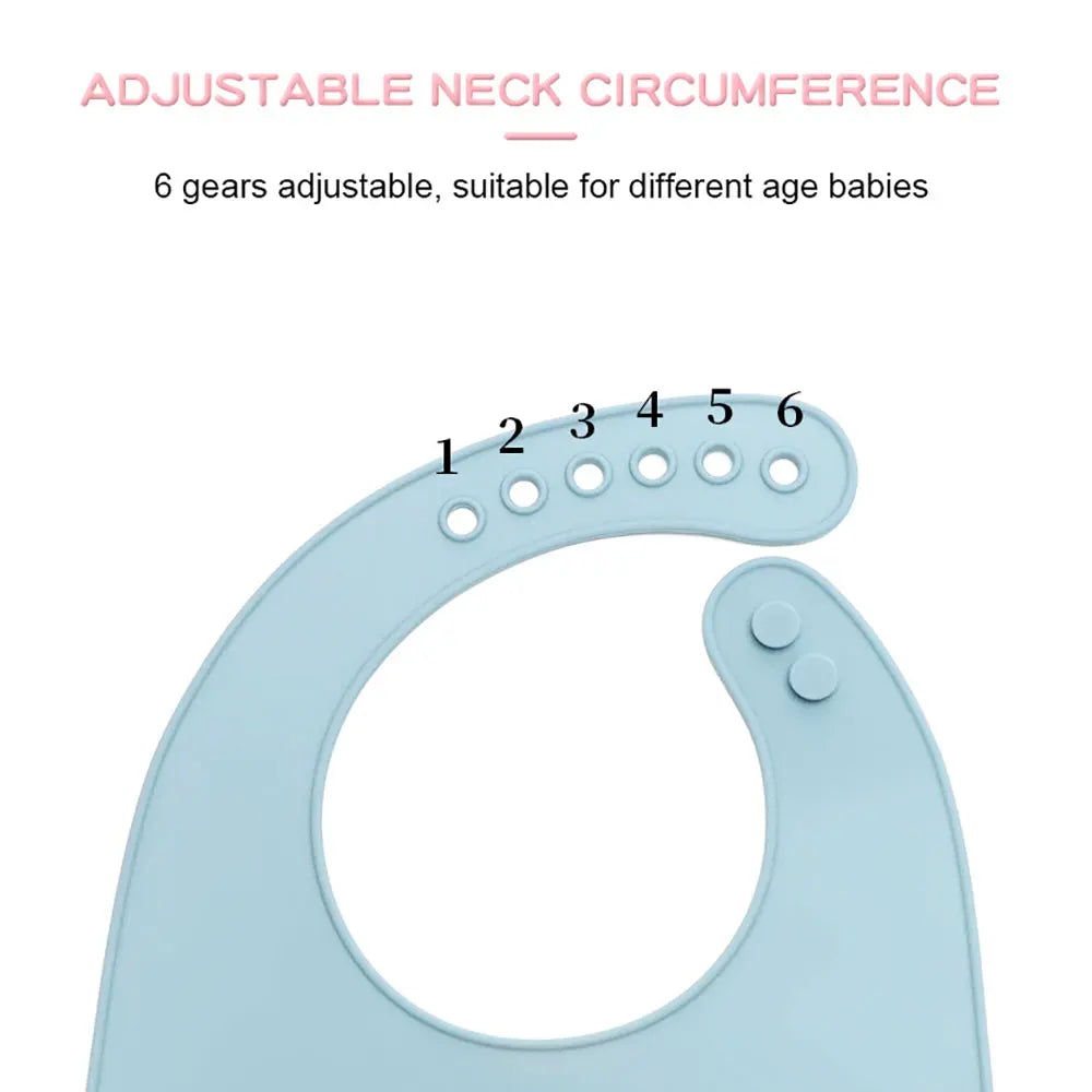 Silicone world Waterproof Silicone Bibs Baby Kids Stuff Kids Bib Aprons Girl Boy Adjustable Soft Silicone Bib Baby Feeding Stuff - AMULET RING STORE