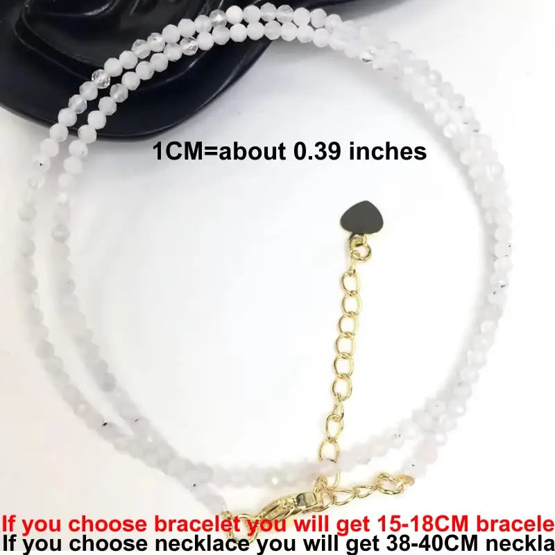 Fashion 2-3mm Faceted stone beads Necklace bracelet Pink Quartz Crystal zircon amethyst Choker Men Female Jewelry Party Gift - AMULET RING STORE