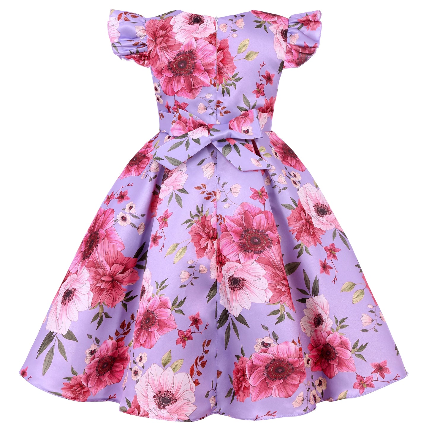 Girl's party dress  Elegant petal-sleeved princess dress  Birthday party dress  Wedding party dress