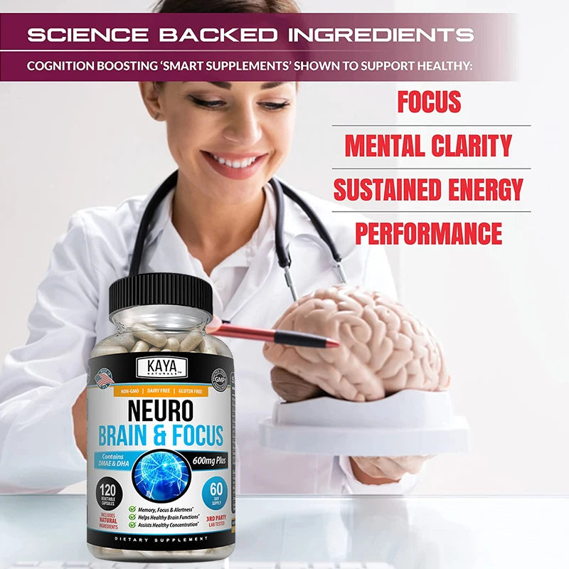 Neuro Brain & Focus Supplement - Healthy Memory Function, Clarity Nootropics Supplement - for Mental Focus, Cognitive Function - AMULET RING STORE