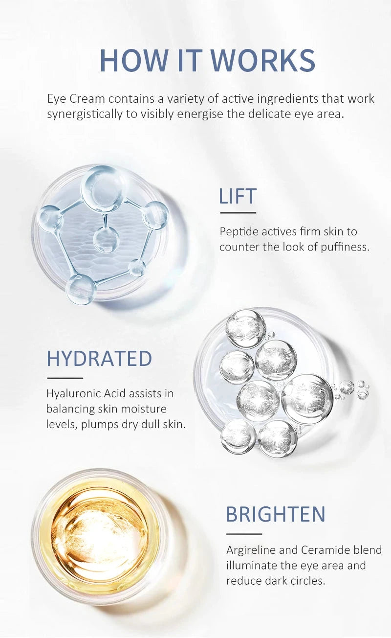 OCHEAL Eye Moisturizing Cream Fades Fine Lines Anti Dark Circles Eye Serum Remove Eye Bag Puffiness Anti-Aging Firmness Eye Care - AMULET RING STORE