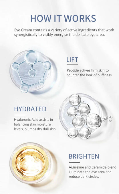 OCHEAL Eye Moisturizing Cream Fades Fine Lines Anti Dark Circles Eye Serum Remove Eye Bag Puffiness Anti-Aging Firmness Eye Care - AMULET RING STORE