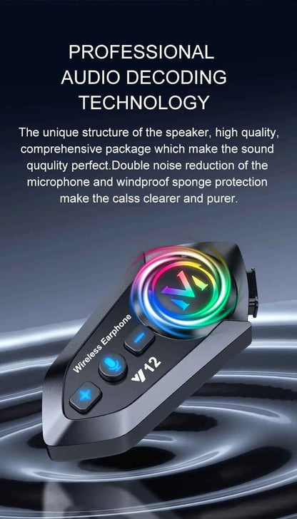 Bluetooth 5.4 Helmet Headset Wireless Hands-free Call Phone Kit Motorcycle Waterproof Earphone MP3 Music Player Speaker for Moto