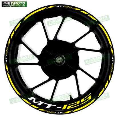 For Yamaha MT-125 MT125 motorcycle 17 inch front and rear wheel stickers modified waterproof reflective wheel rim stickers