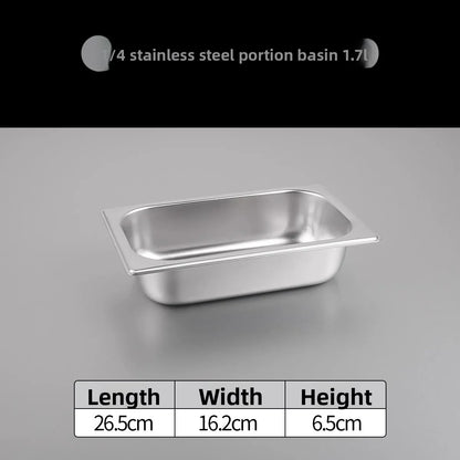 Stainl Steel Rectangular Covered Small Seasoning Box Food Container Thermal Rectangular Basin for Restaurant Kitchen - AMULET RING STORE