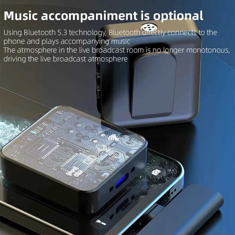 Wireless Lavalier Microphone Portable Audio Video Recording Mini Mic for iPhone Android Phone Outdoor Live Broadcast K Song Mic