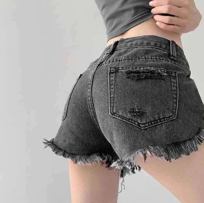 Summer Female Short Jeans Pants High Waist Wide Women's Denim Shorts Korean Style Fashion Clothing 2024 Flowy Luxury Stretchy XL