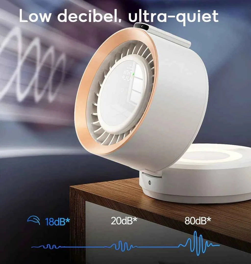 Eary Wall-mounted Fan Punch-free Foldable Fast Charging Desktop Fan With Night Light Magnetic Remote Control Air Conditioner Fan