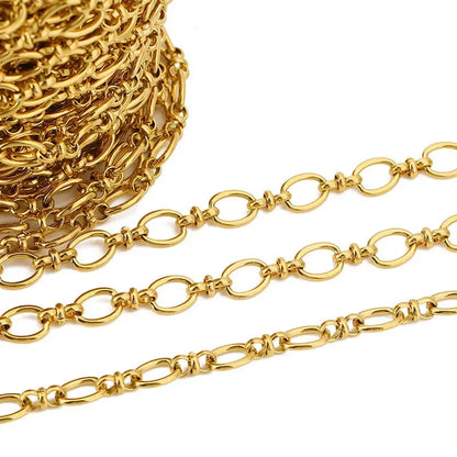 1M Heavy Chunky Hip Hop Chain Stainless Steel Frosted Oval Link Chains for DIY Men Jewelry Making Punk Necklace Bracelet Chain - AMULET RING STORE