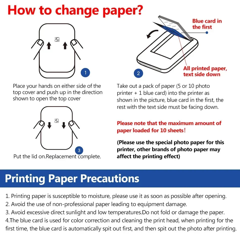 New! MT53 Color Photo Wifi Printer Portable Mobile Phone Mini Bluetooth Handheld Pocket Printing Machine 2x3 inch Sticky-Backed