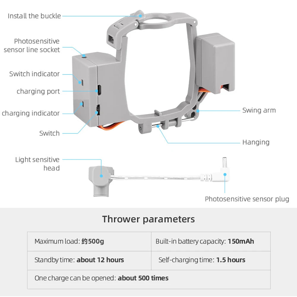 Airdrop System for DJI Mavic 3/2 Pro Zoom AIR 2 Mini 2/Mini 3 Drone Fishing Bait Wedding Ring Gift Deliver Life Rescue Thrower