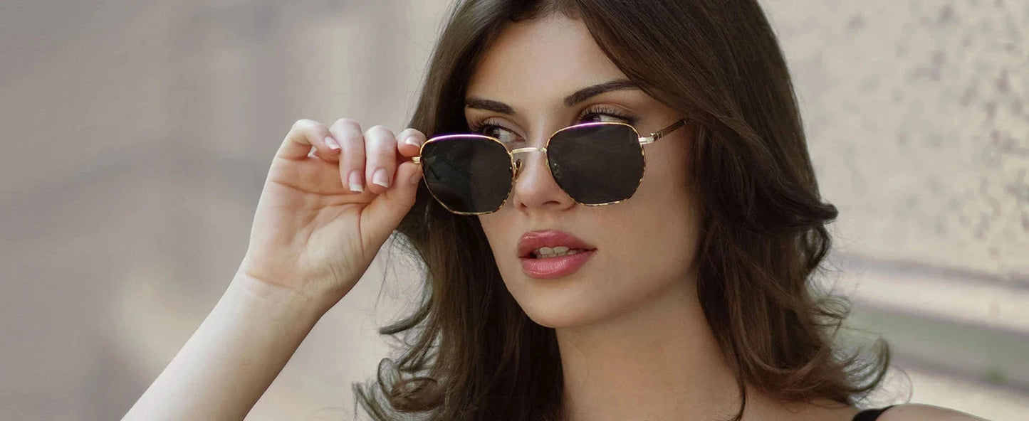 ZENOTTIC Hexagon Polarized Retro Sunglasses for Men Women-Vintage Metal Frame Design UV Protection Trendy Fashion Shades