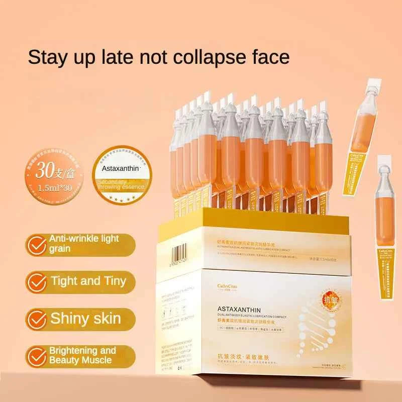 Astaxanthin Ampoule Anti Aging Face Serum Anti-aging Wrinkles Skin Brighten Whitening Hydrating Face Care Essence 30pcs/set