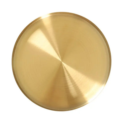 12/20/30cm Decorative Golden Nordic Round Tray Stainless Steel Luxury Jewelry Tea Coffee Cup Tray Home Car Keys Storage Trays - AMULET RING STORE