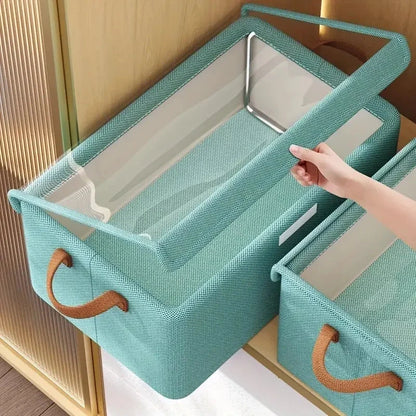 Covered clothing storage box, layered wardrobe organizer, foldable storage basket, underwear foldable storage basket - AMULET RING STORE