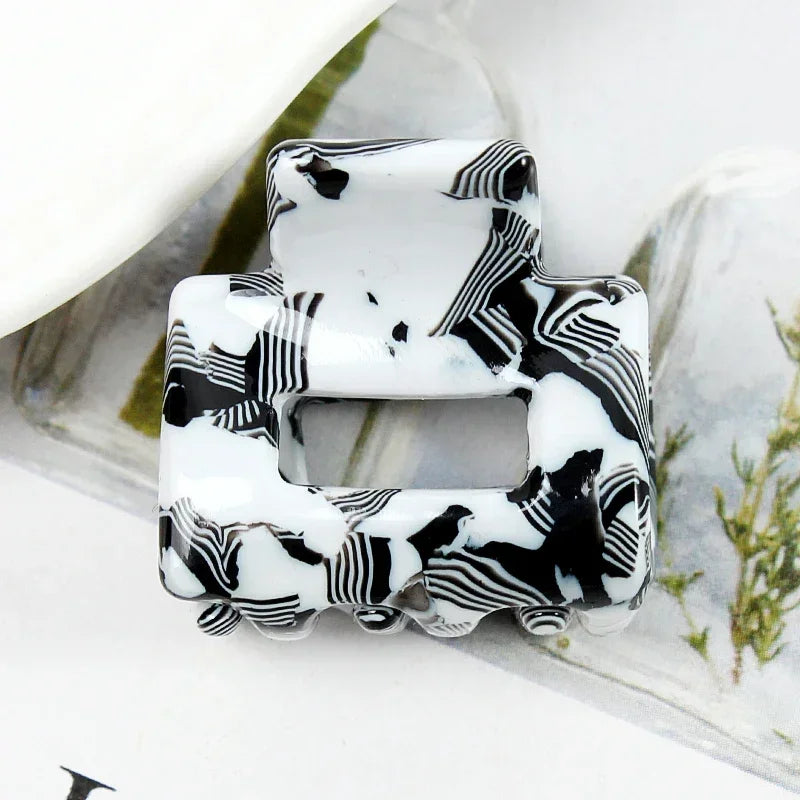 Bgffuy Leopard Korea Acetate Hollow Colorful Mini Hair Claws Crab Hair Clips for Child Girls Hairpins Hair Accessories Barrettes