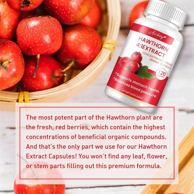 Hawthorn Berry Extract Capsule - Supports Digestive Health, Promotes Energy Production, Blood Circulation, and Boosts Immunity - AMULET RING STORE